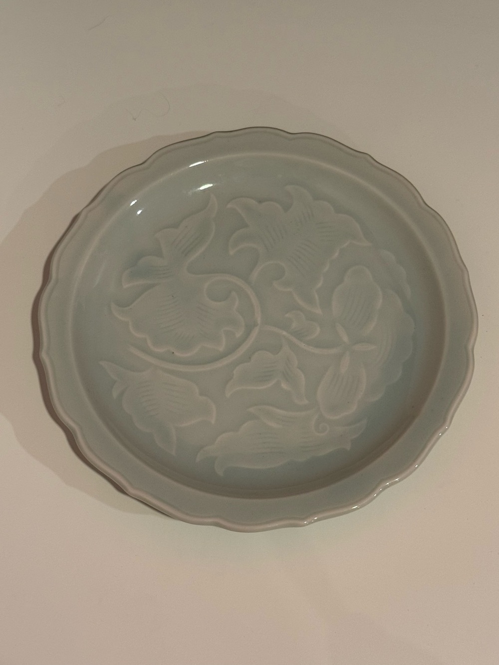 Vintage Otagiri Japan Celadon Green Floral Plate OMC Mid Century